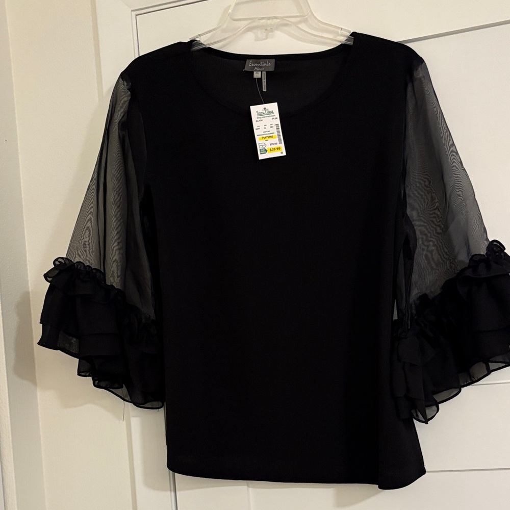 ESSENTIALS DRESSY BLOUSE